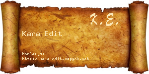 Kara Edit névjegykártya